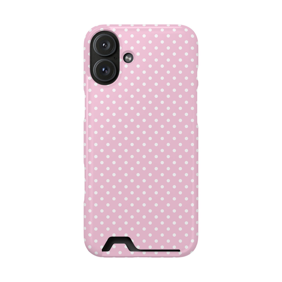 Micro Dot phone case with card holder for iPhone 16 Plus, glossy finish