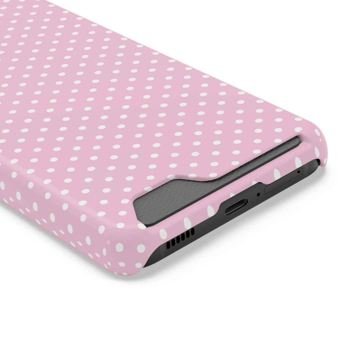 Micro Dot phone case with card holder, close-up of the card slot
