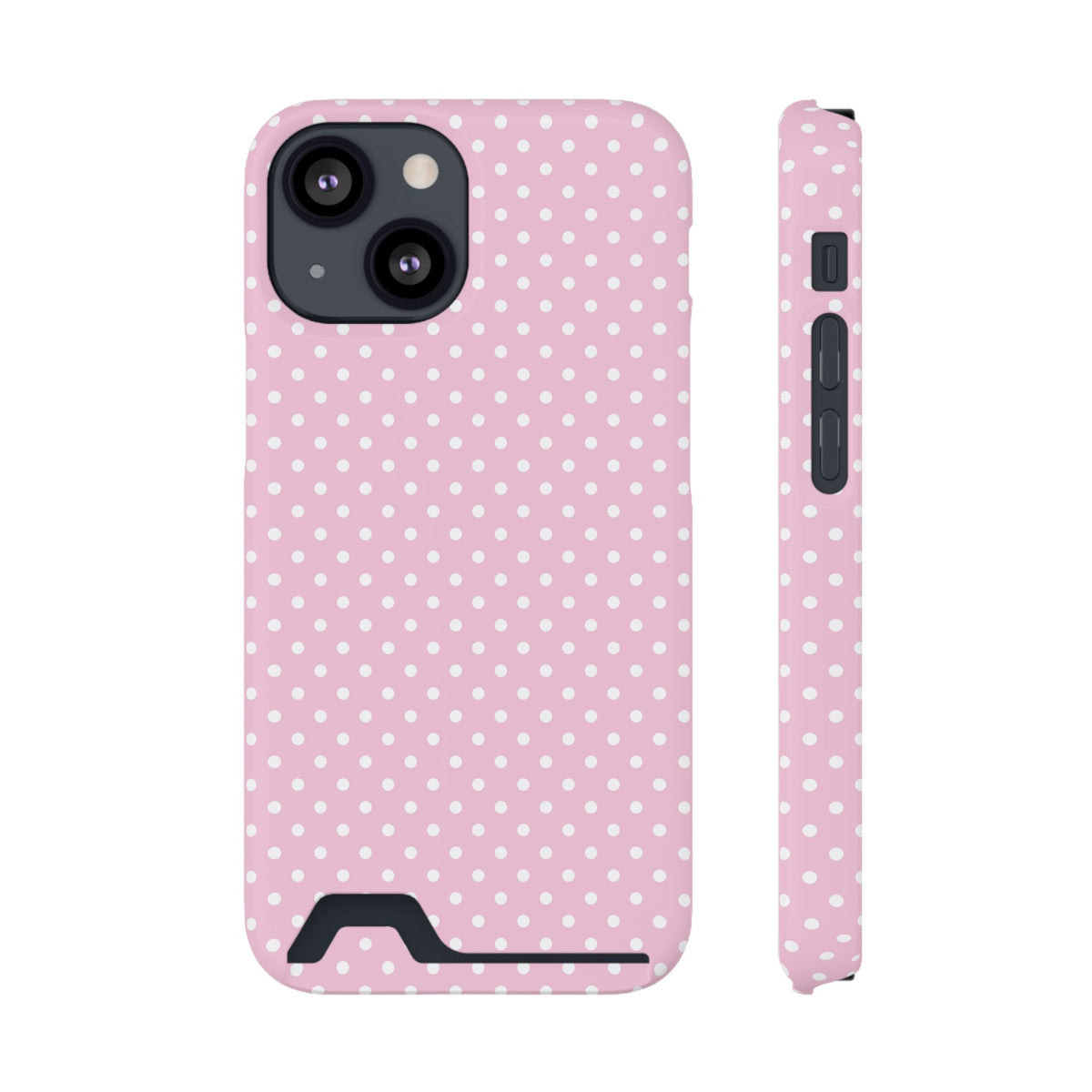 Micro Dot phone case with card holder for iPhone 13 Mini, glossy finish