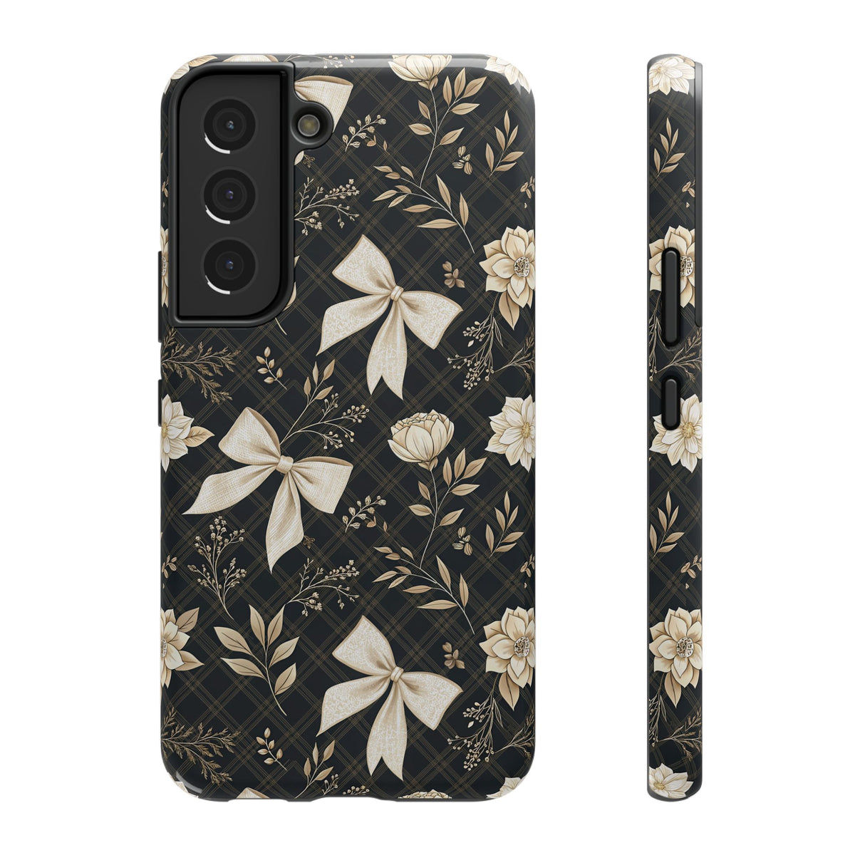 Midnight Bow protective phone case for Samsung Galaxy S22, glossy finish
