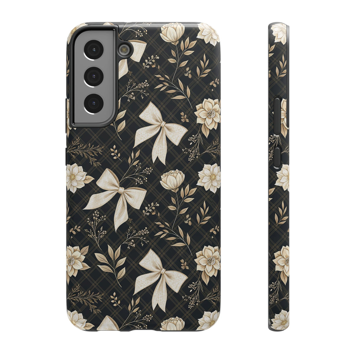 Midnight Bow protective phone case for Samsung Galaxy S22 Plus, glossy finish