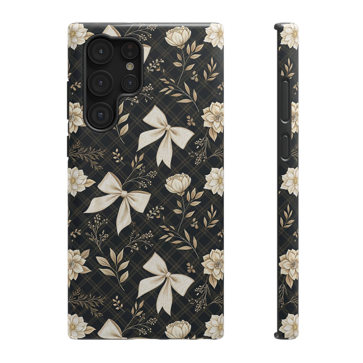 Midnight Bow protective phone case for Samsung Galaxy S22 Ultra, glossy finish