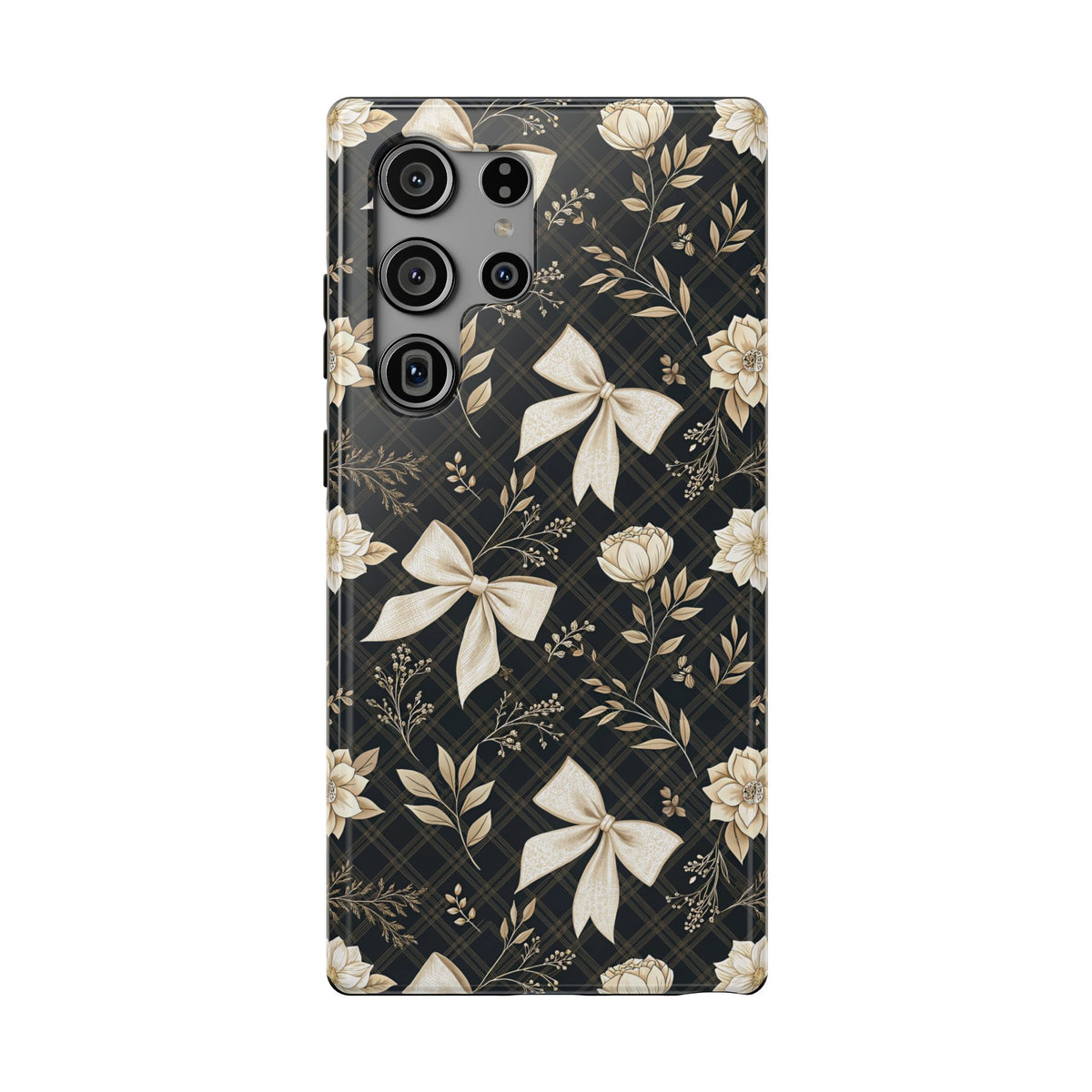 Midnight Bow protective phone case for Samsung Galaxy S23 Ultra, glossy finish