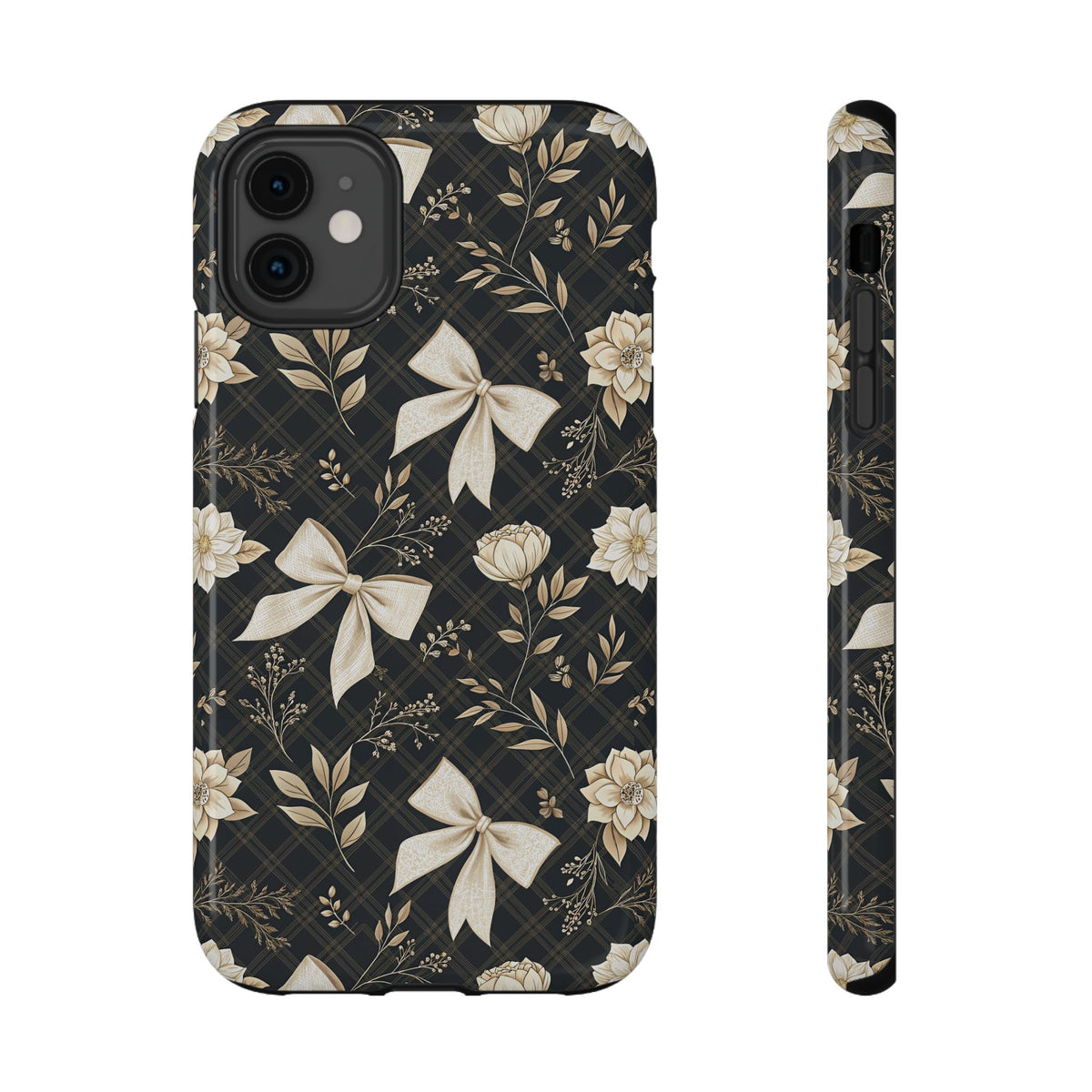 Midnight Bow protective phone case for iPhone 11, glossy finish