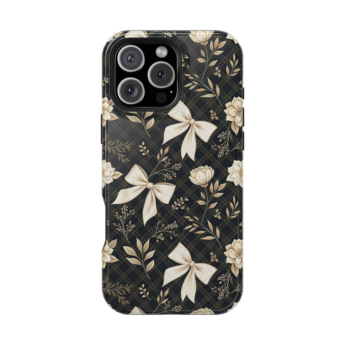Midnight Bow MagSafe case for iPhone 16 Pro Max, glossy finish