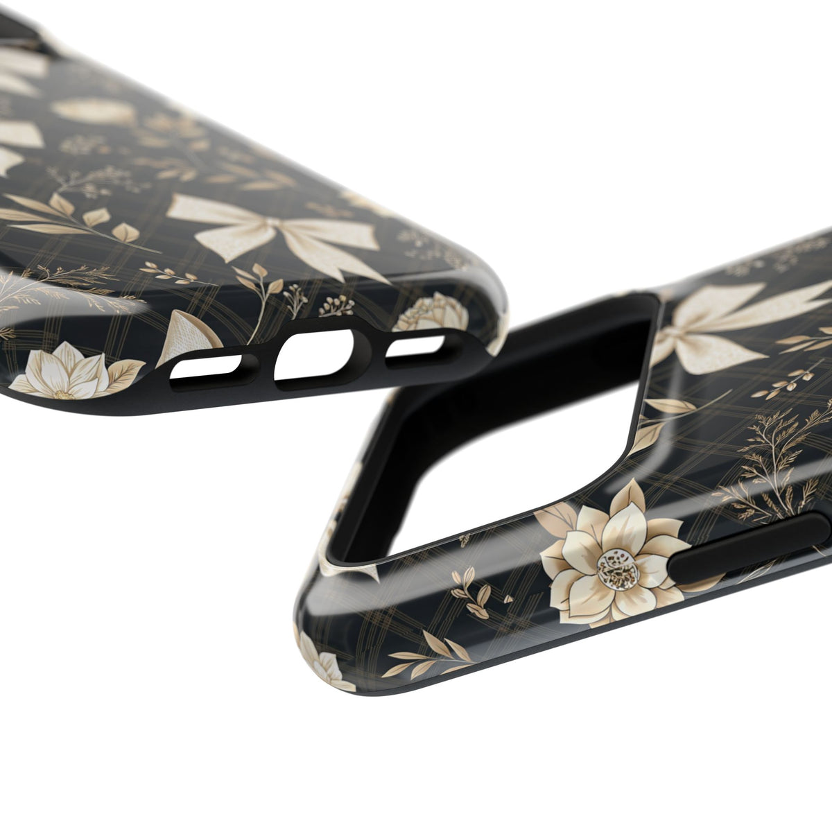 Midnight Bow MagSafe case, close-up at an angle