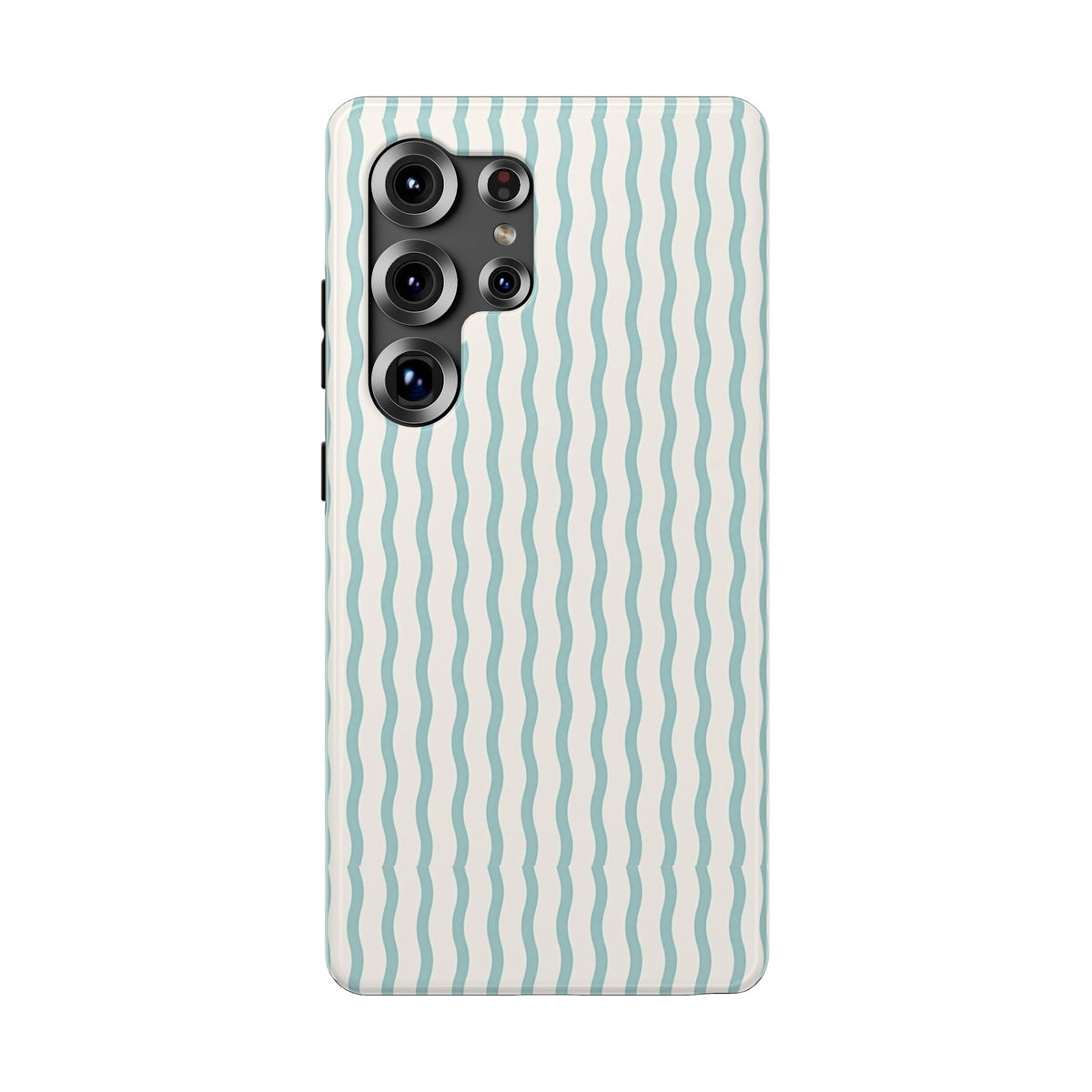 Mint Wave Stripe protective phone case for Samsung Galaxy S25 Ultra, glossy finish