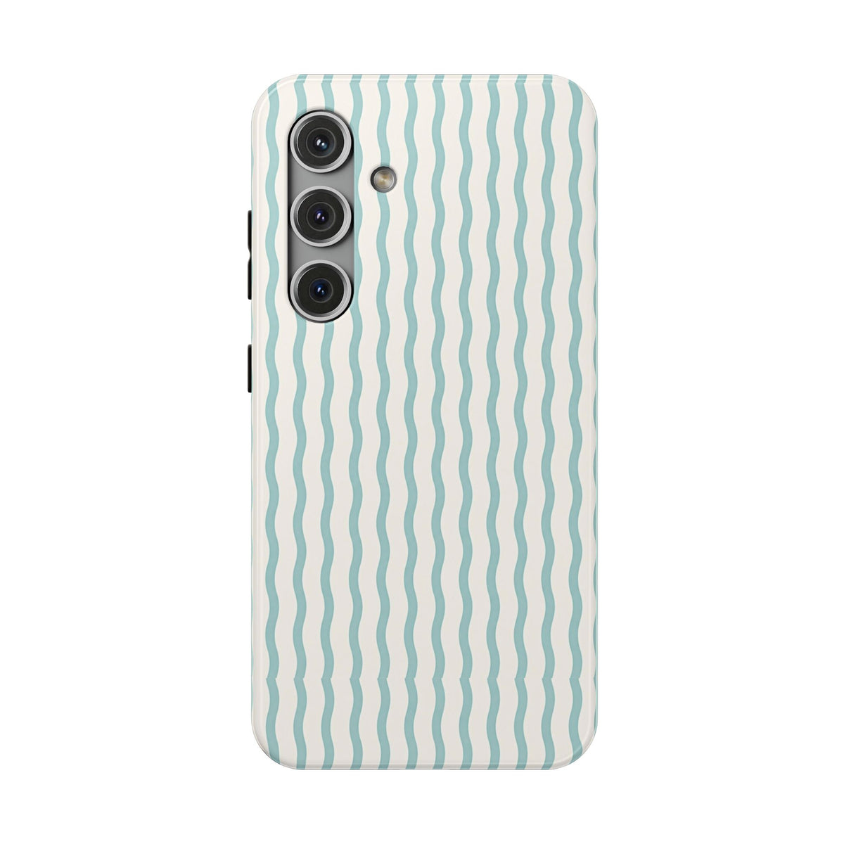 Mint Wave Stripe protective phone case for Samsung Galaxy S24, glossy finish