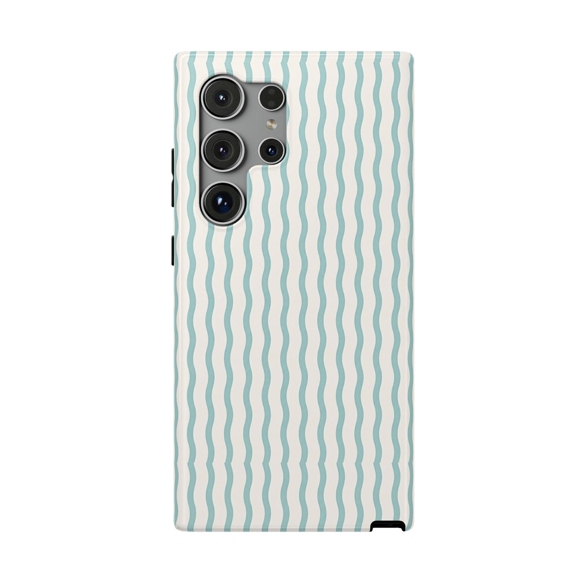 Mint Wave Stripe protective phone case for Samsung Galaxy S24 Ultra, glossy finish