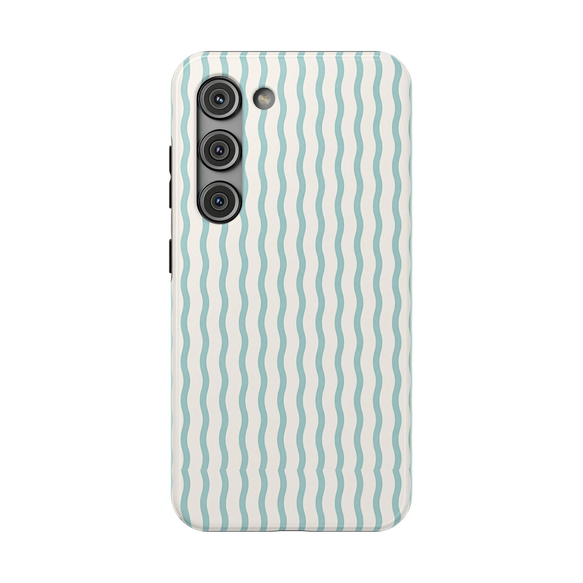 Mint Wave Stripe protective phone case for Samsung Galaxy S23, glossy finish