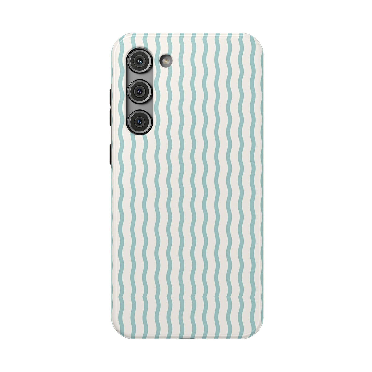 Mint Wave Stripe protective phone case for Samsung Galaxy S23 Plus, glossy finish