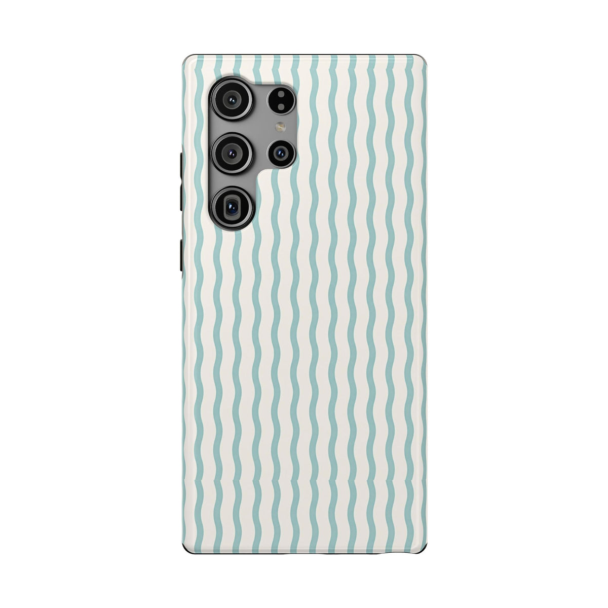 Mint Wave Stripe protective phone case for Samsung Galaxy S23 Ultra, glossy finish