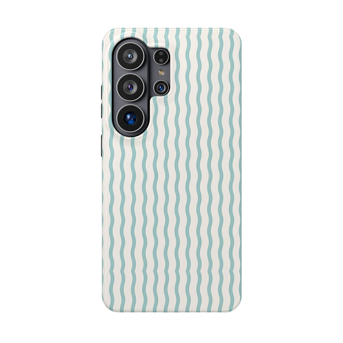 Mint Wave Stripe protective phone case for Samsung Galaxy S26 Ultra, glossy finish