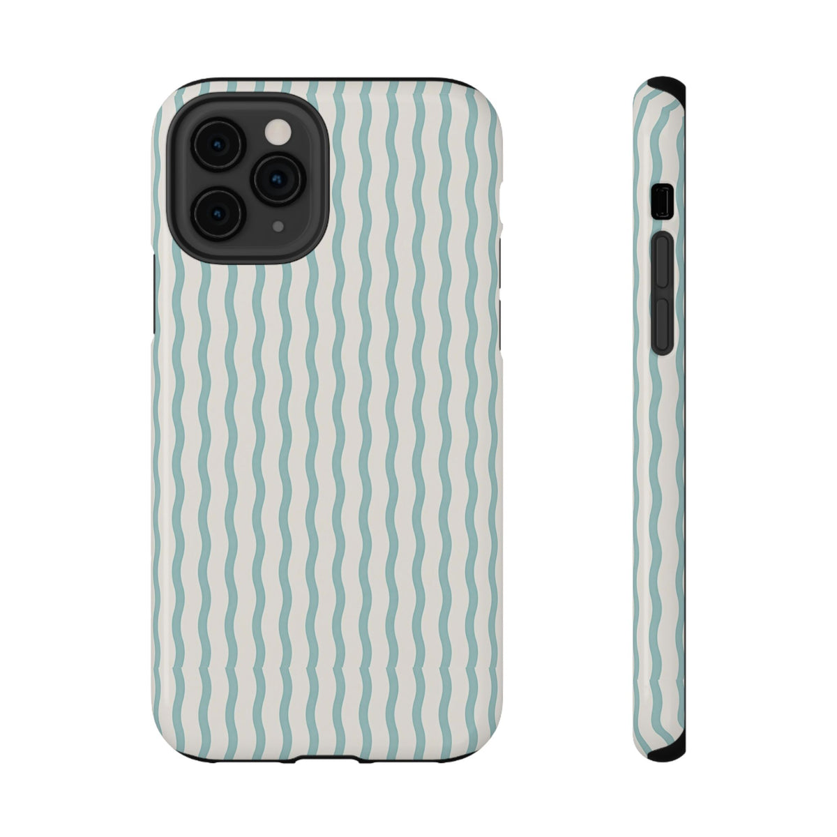 Mint Wave Stripe protective phone case for iPhone 11 Pro, glossy finish