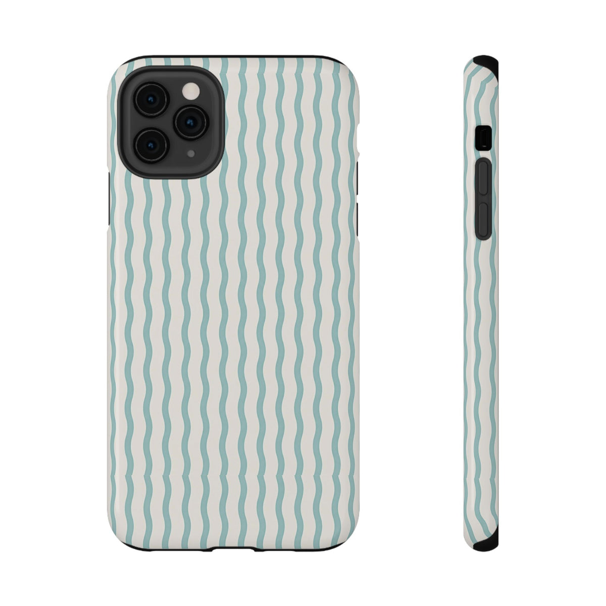 Mint Wave Stripe protective phone case for iPhone 11 Pro Max, glossy finish