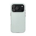Mint Wave Stripe MagSafe case for iPhone 18 Pro, glossy finish