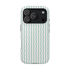 Mint Wave Stripe MagSafe case for iPhone 18 Pro, glossy finish