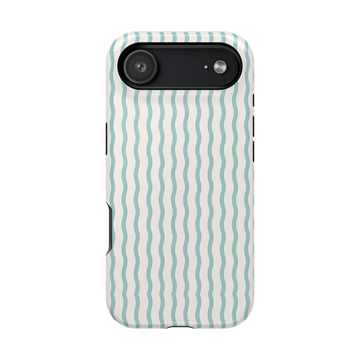 Mint Wave Stripe MagSafe case for iPhone 17 Air, glossy finish