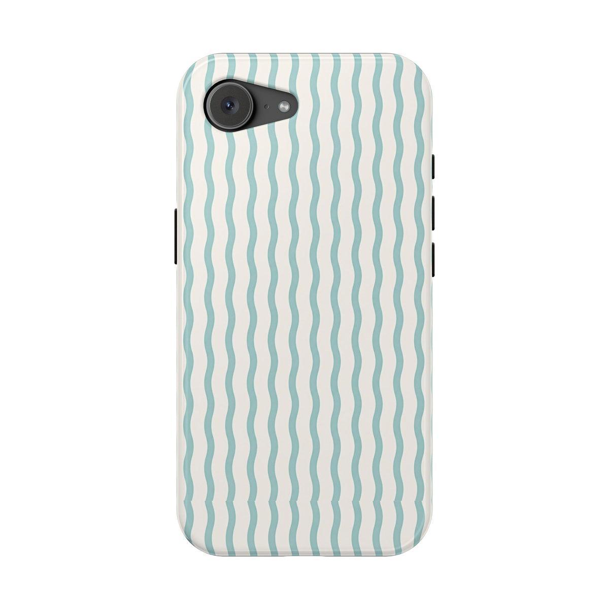 Mint Wave Stripe MagSafe case for iPhone 16e, glossy finish