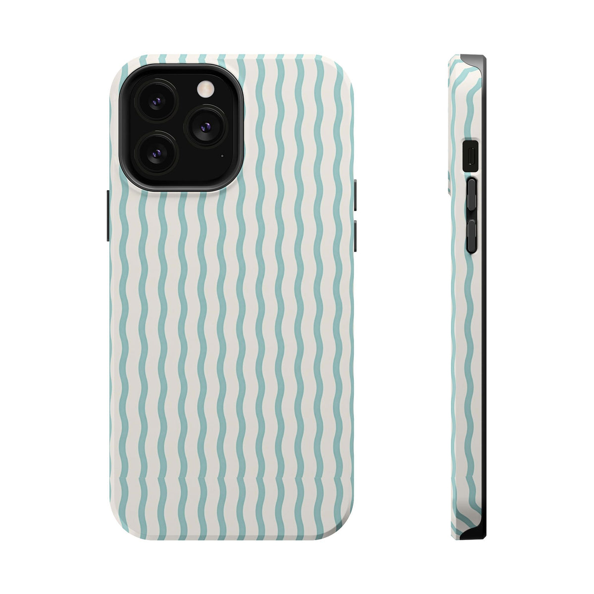 Mint Wave Stripe MagSafe case for iPhone 13 Pro Max, glossy finish
