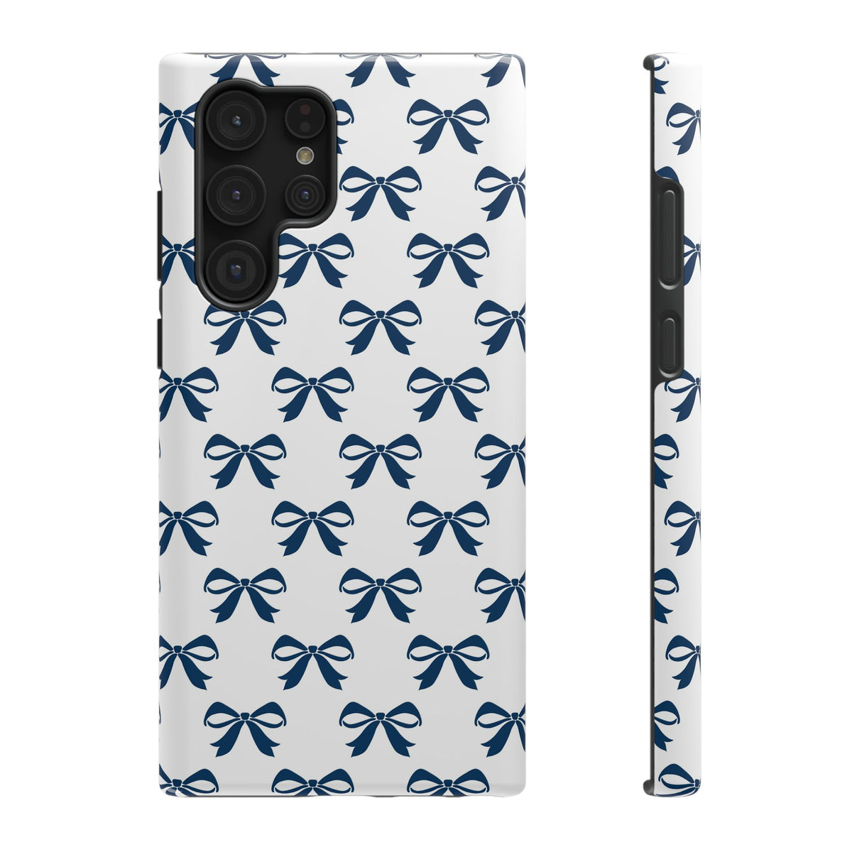 Navy Bow protective phone case for Samsung Galaxy S22 Ultra, glossy finish
