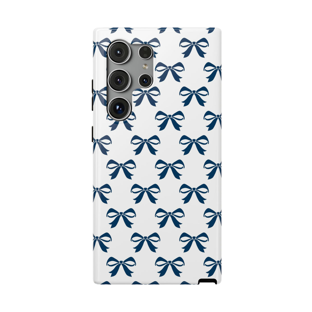 Navy Bow protective phone case for Samsung Galaxy S24 Ultra, glossy finish