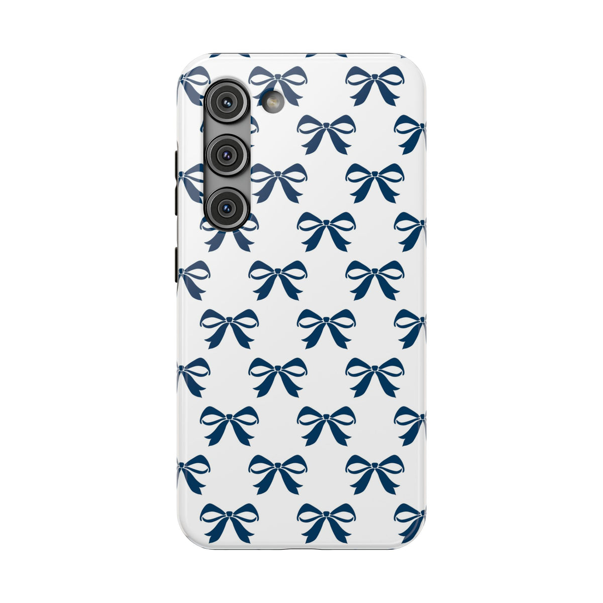 Navy Bow protective phone case for Samsung Galaxy S23, glossy finish