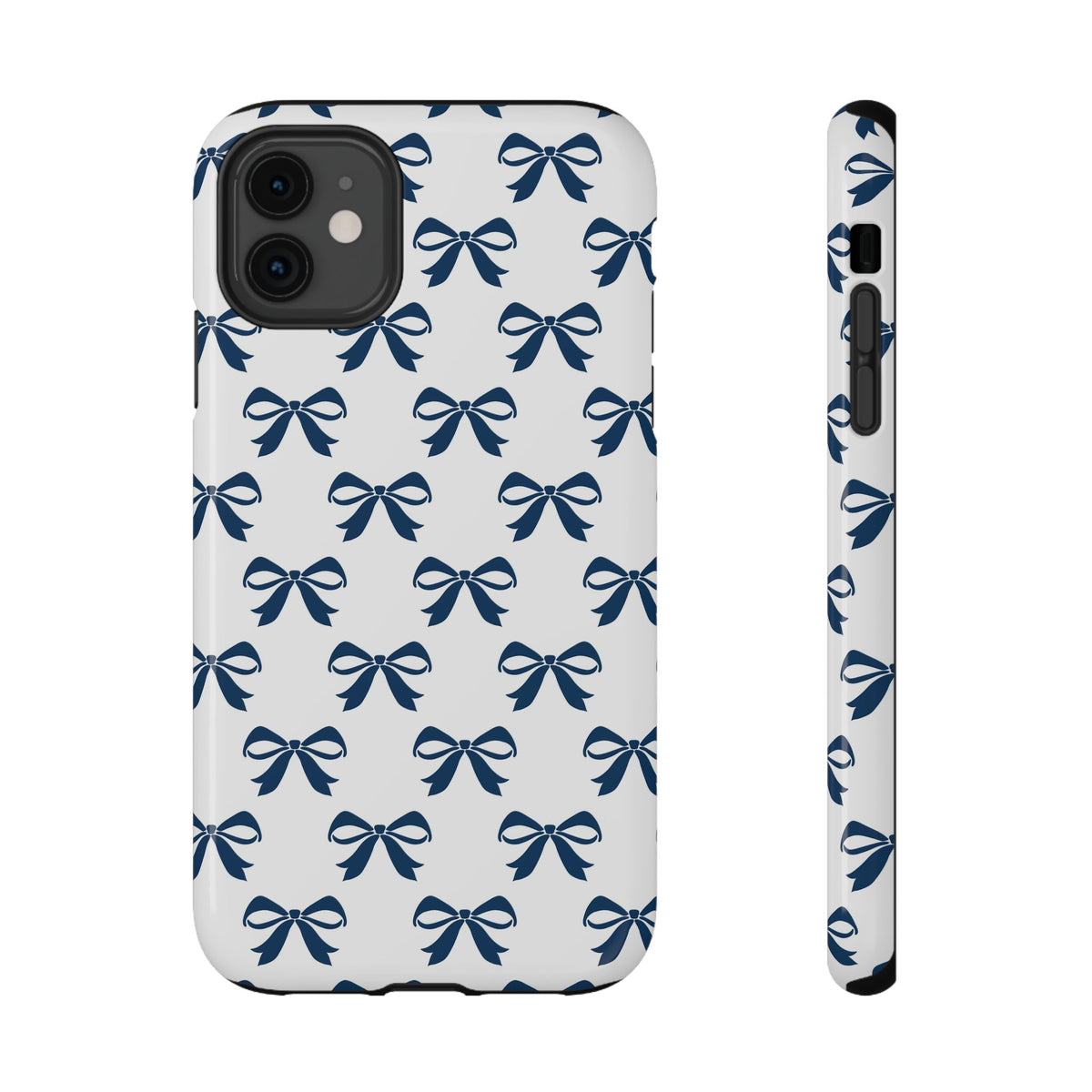 Navy Bow protective phone case for iPhone 11, glossy finish