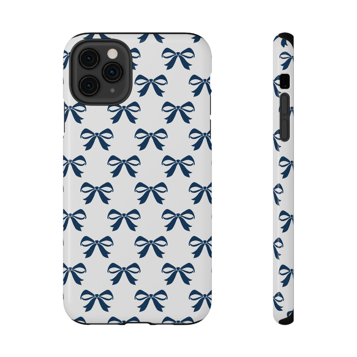 Navy Bow protective phone case for iPhone 11 Pro Max, glossy finish