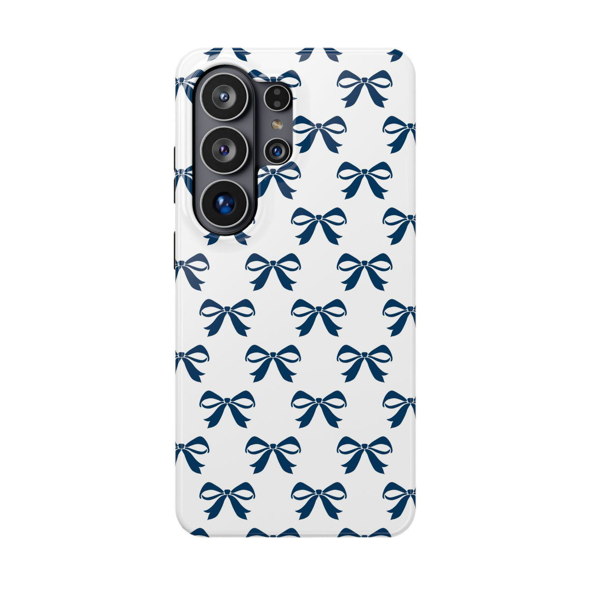 Navy Bow MagSafe case for Samsung Galaxy S26 Ultra, glossy finish