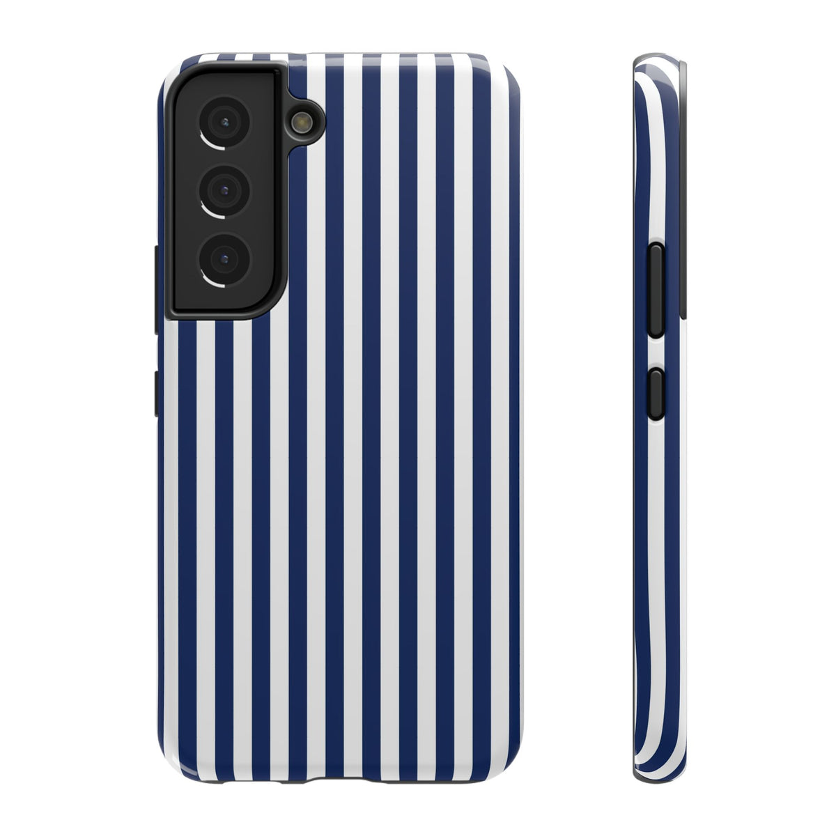 Navy Stripe protective phone case for Samsung Galaxy S22, glossy finish
