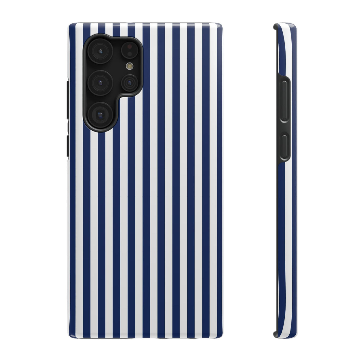 Navy Stripe protective phone case for Samsung Galaxy S22 Ultra, glossy finish