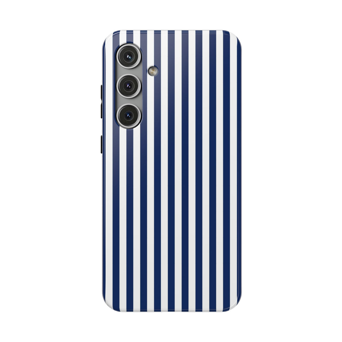 Navy Stripe protective phone case for Samsung Galaxy S24 Plus, glossy finish