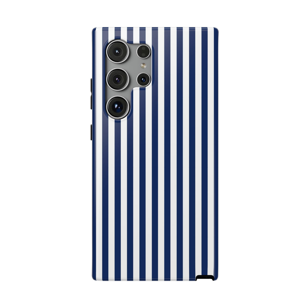 Navy Stripe protective phone case for Samsung Galaxy S24 Ultra, glossy finish