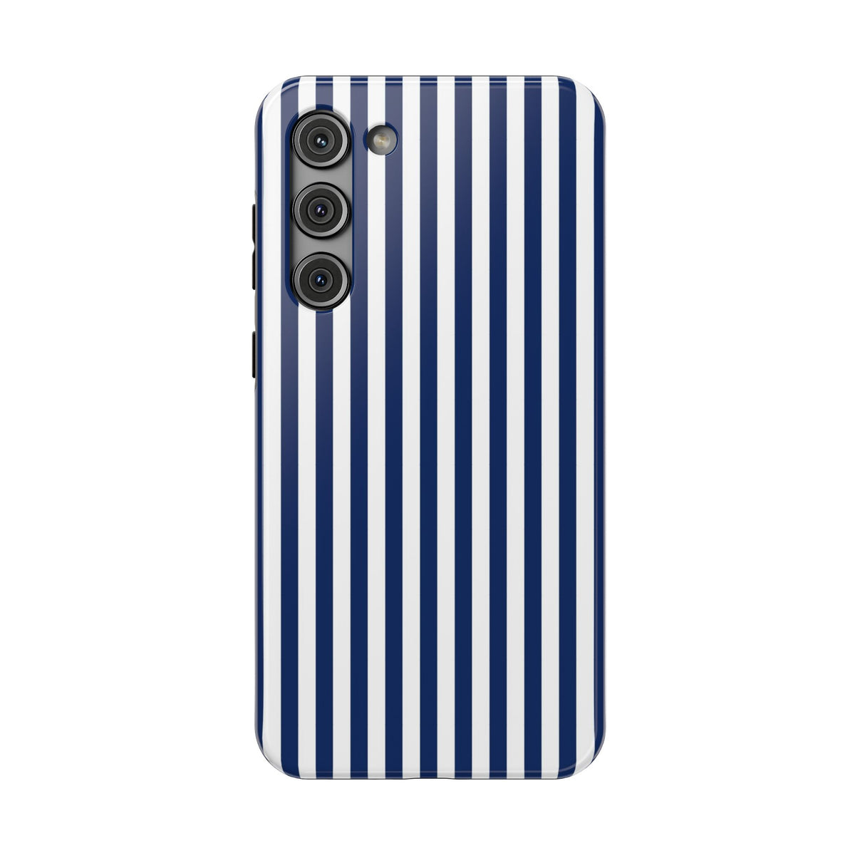 Navy Stripe protective phone case for Samsung Galaxy S23 Plus, glossy finish