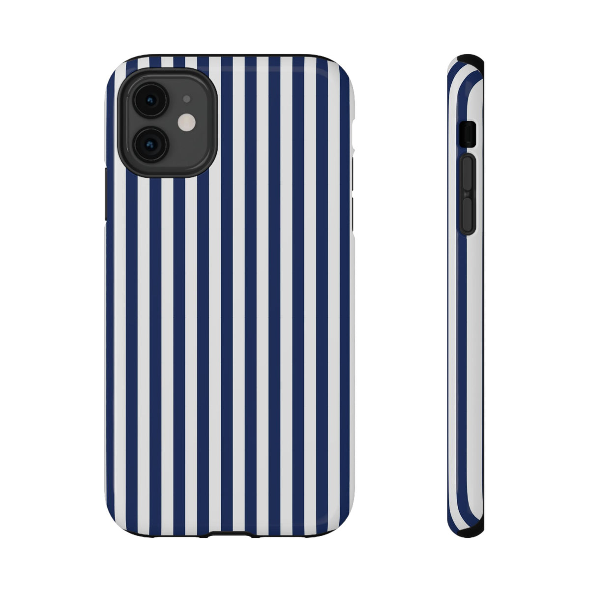 Navy Stripe protective phone case for iPhone 11, glossy finish