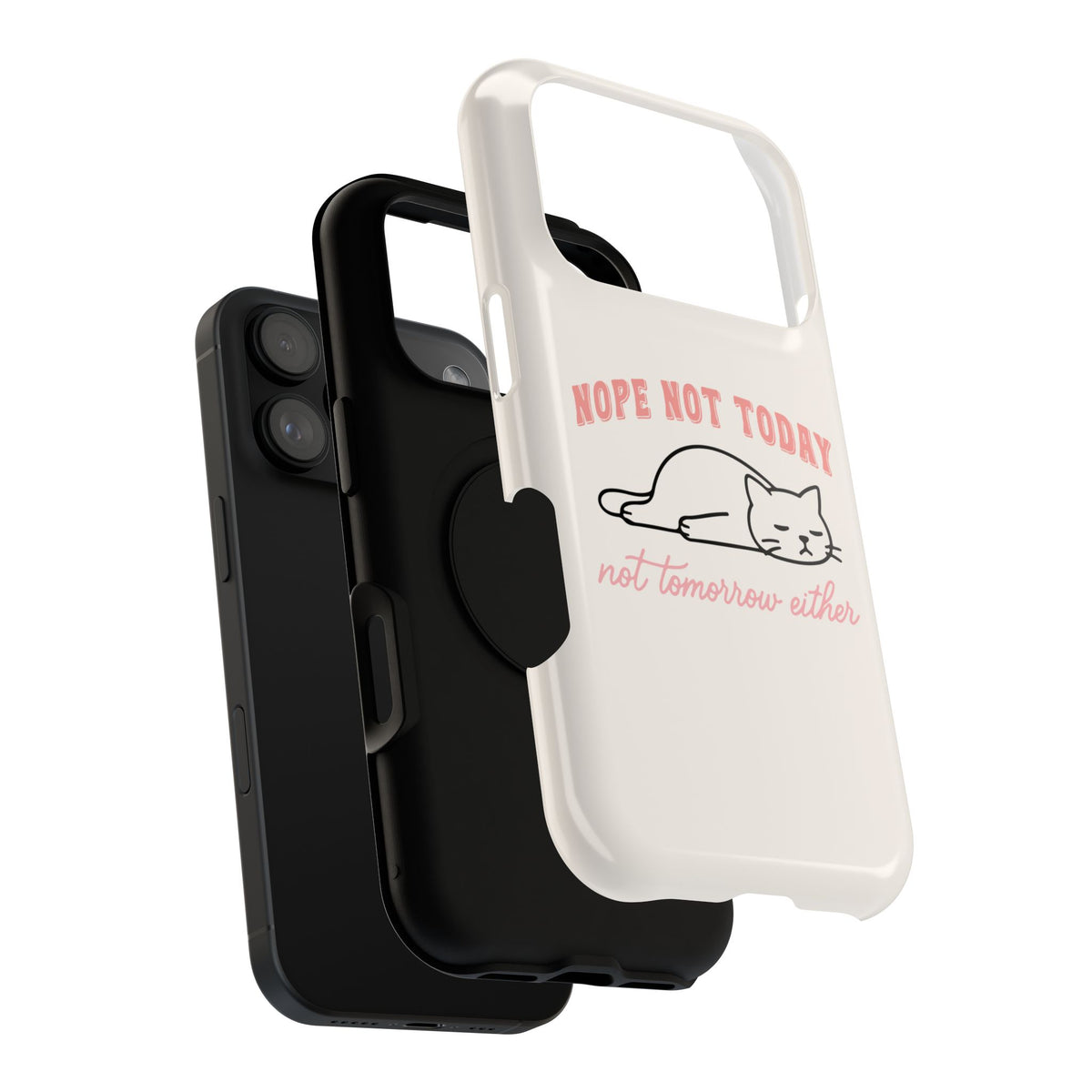 Nope Not Today protective phone case, close-up of the dual-layer construction