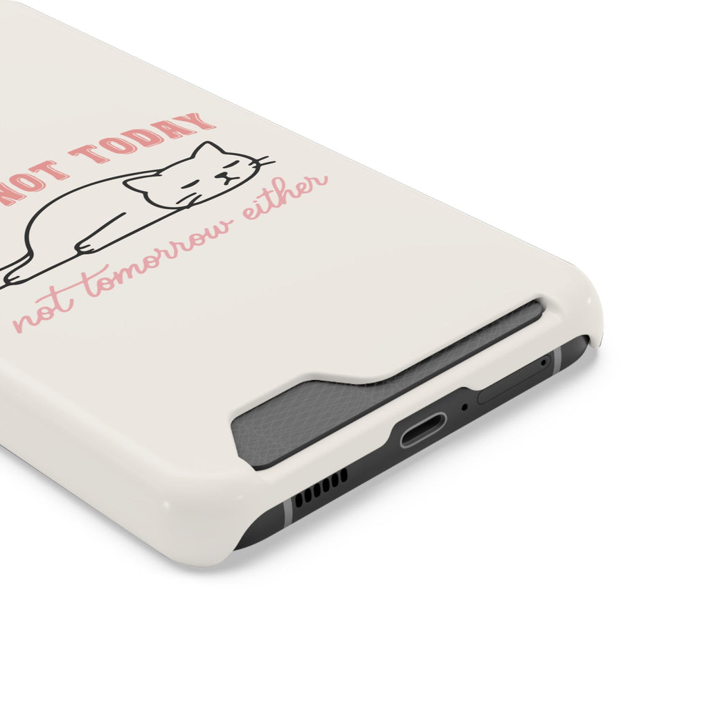 Nope Not Today phone case with card holder, close-up of the card slot