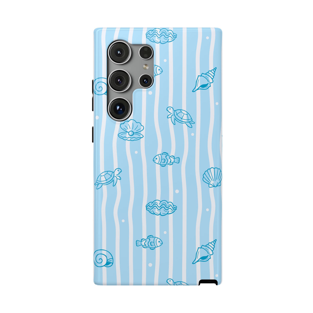 Ocean Doodle Stripe protective phone case for Samsung Galaxy S24 Ultra, glossy finish