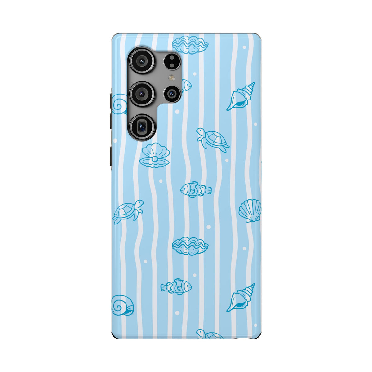 Ocean Doodle Stripe protective phone case for Samsung Galaxy S23 Ultra, glossy finish