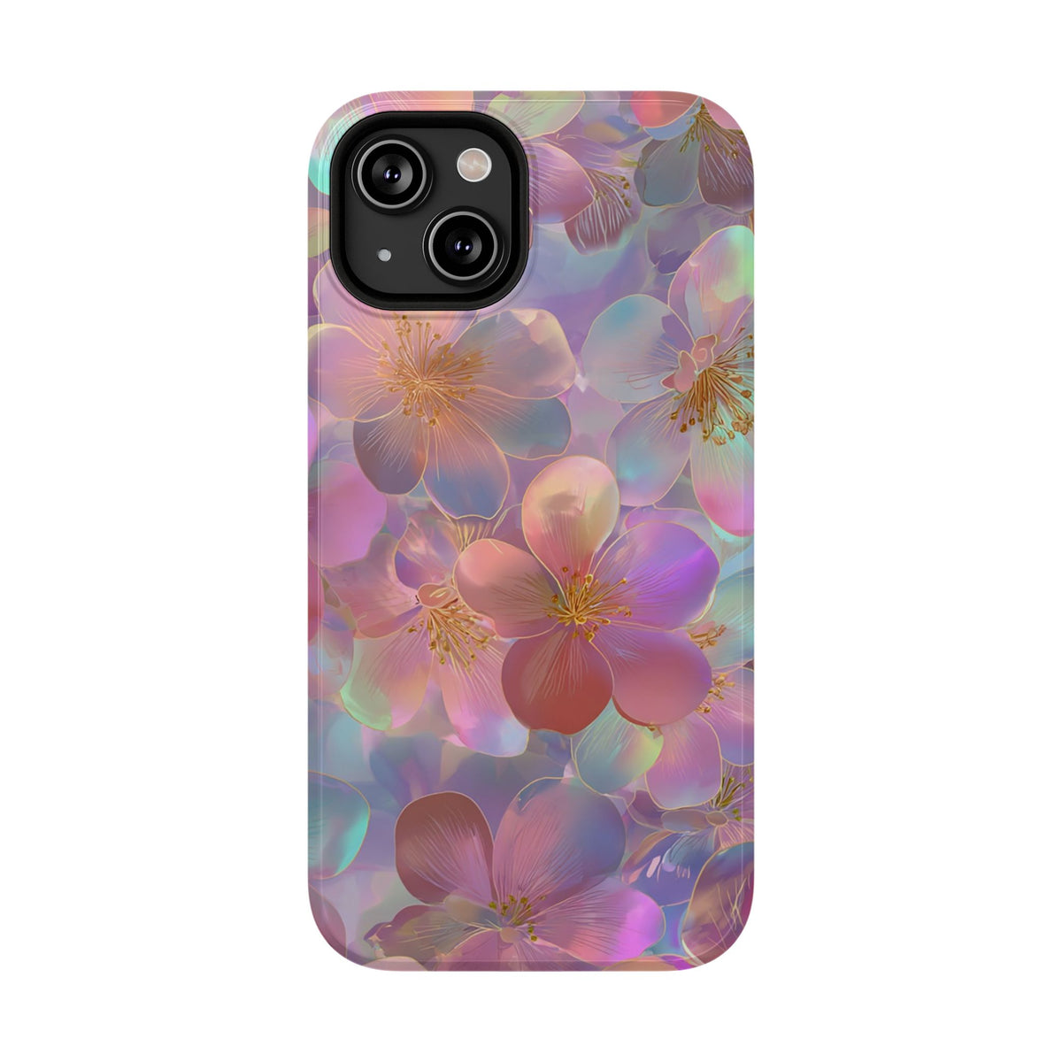 Opal Blossom protective phone case for iPhone 14, glossy finish