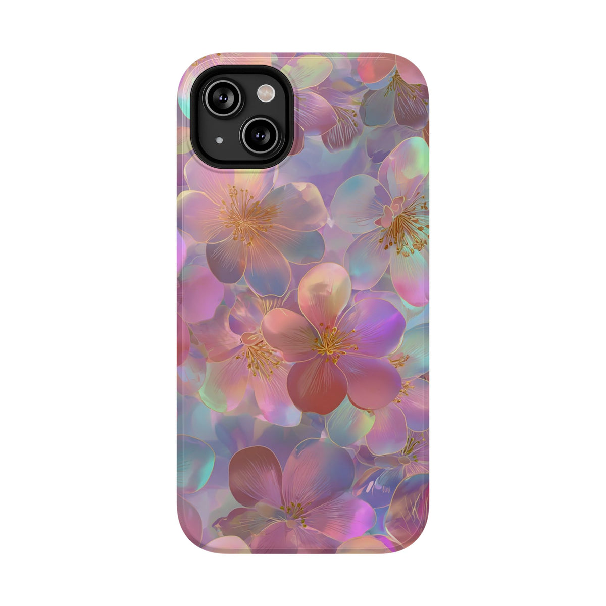 Opal Blossom protective phone case for iPhone 14 Plus, glossy finish