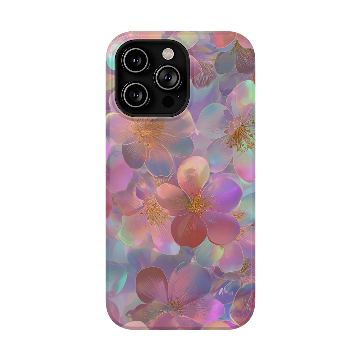 Opal Blossom protective phone case for iPhone 14 Pro Max, glossy finish