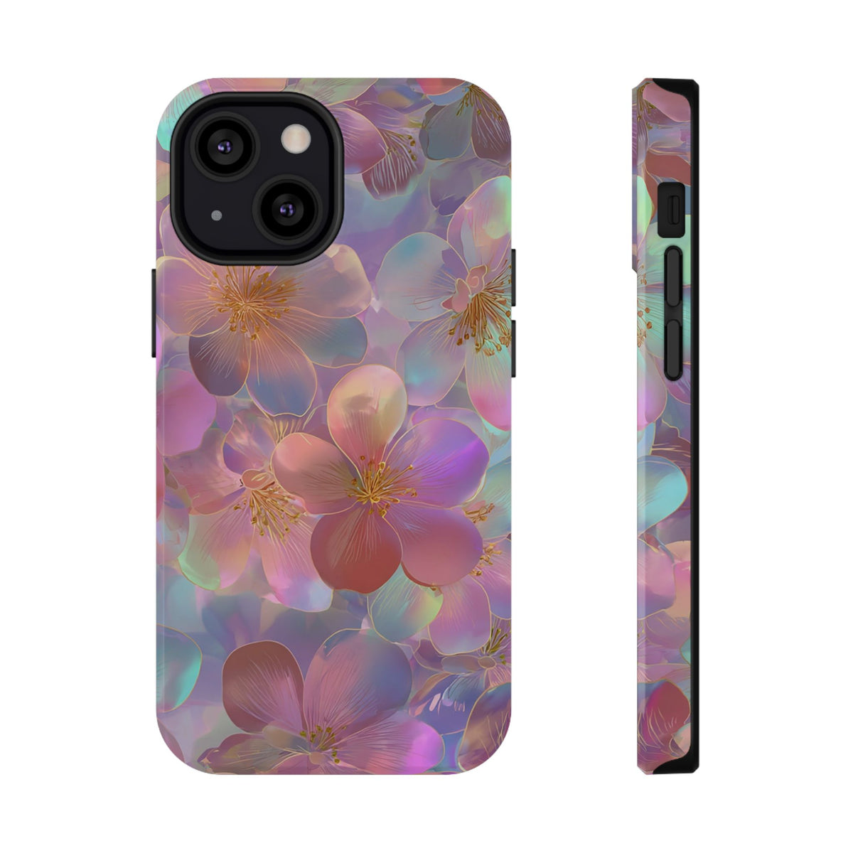 Opal Blossom protective phone case for iPhone 13 Mini, glossy finish