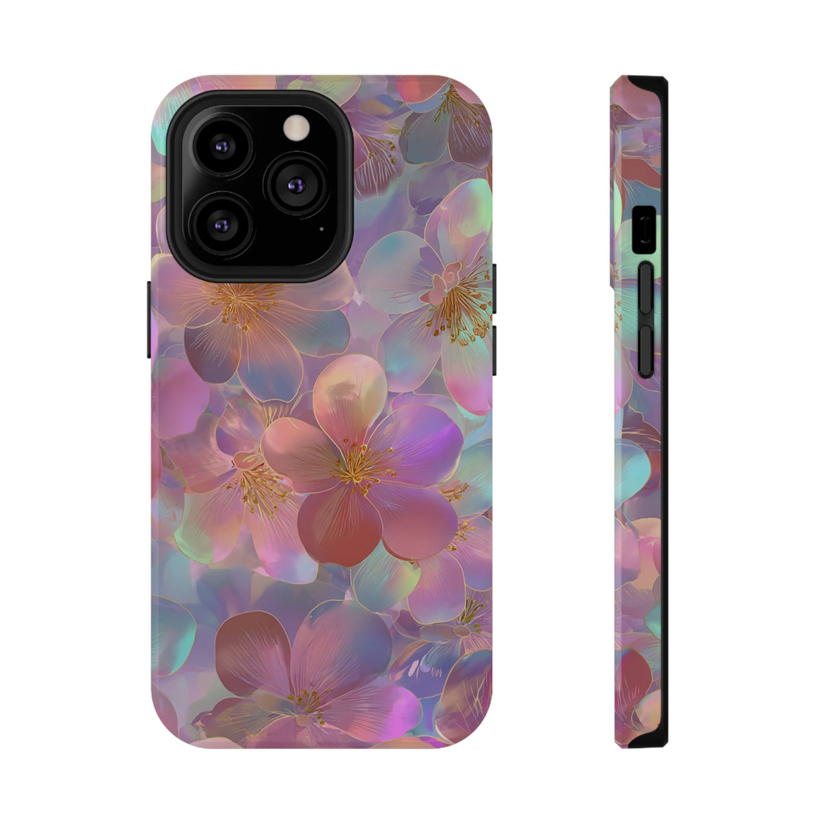 Opal Blossom protective phone case for iPhone 13 Pro, glossy finish