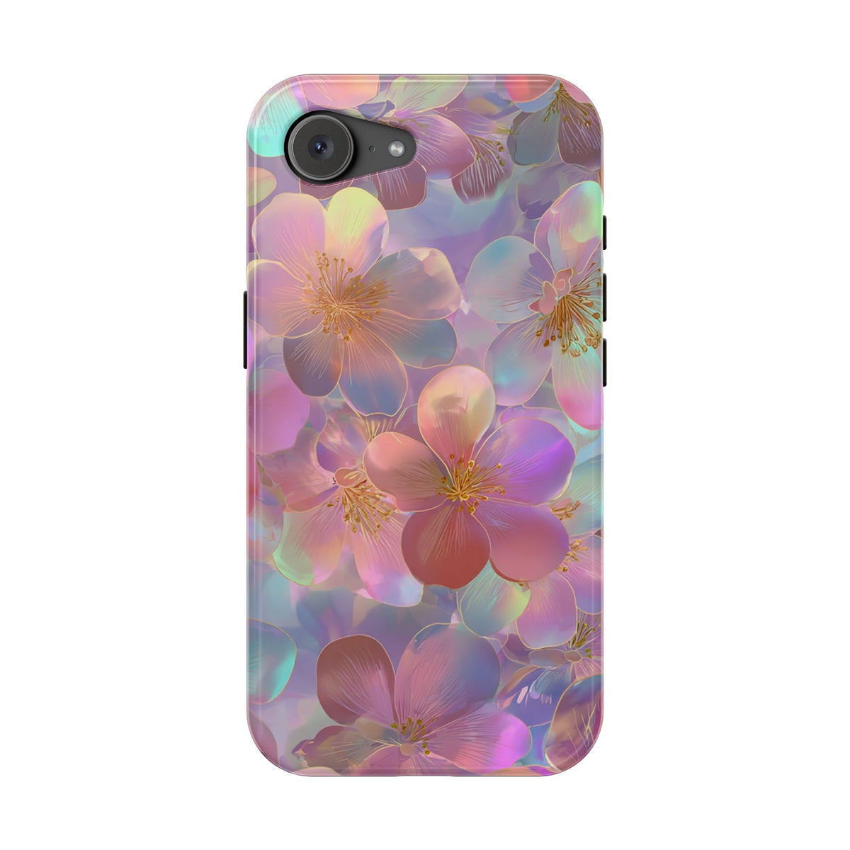 Opal Blossom protective phone case for iPhone 17e, glossy finish