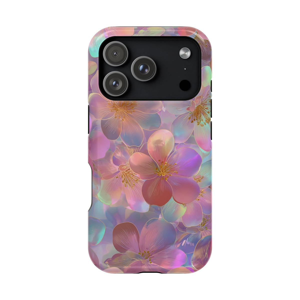 Opal Blossom MagSafe case for iPhone 18 Pro, glossy finish