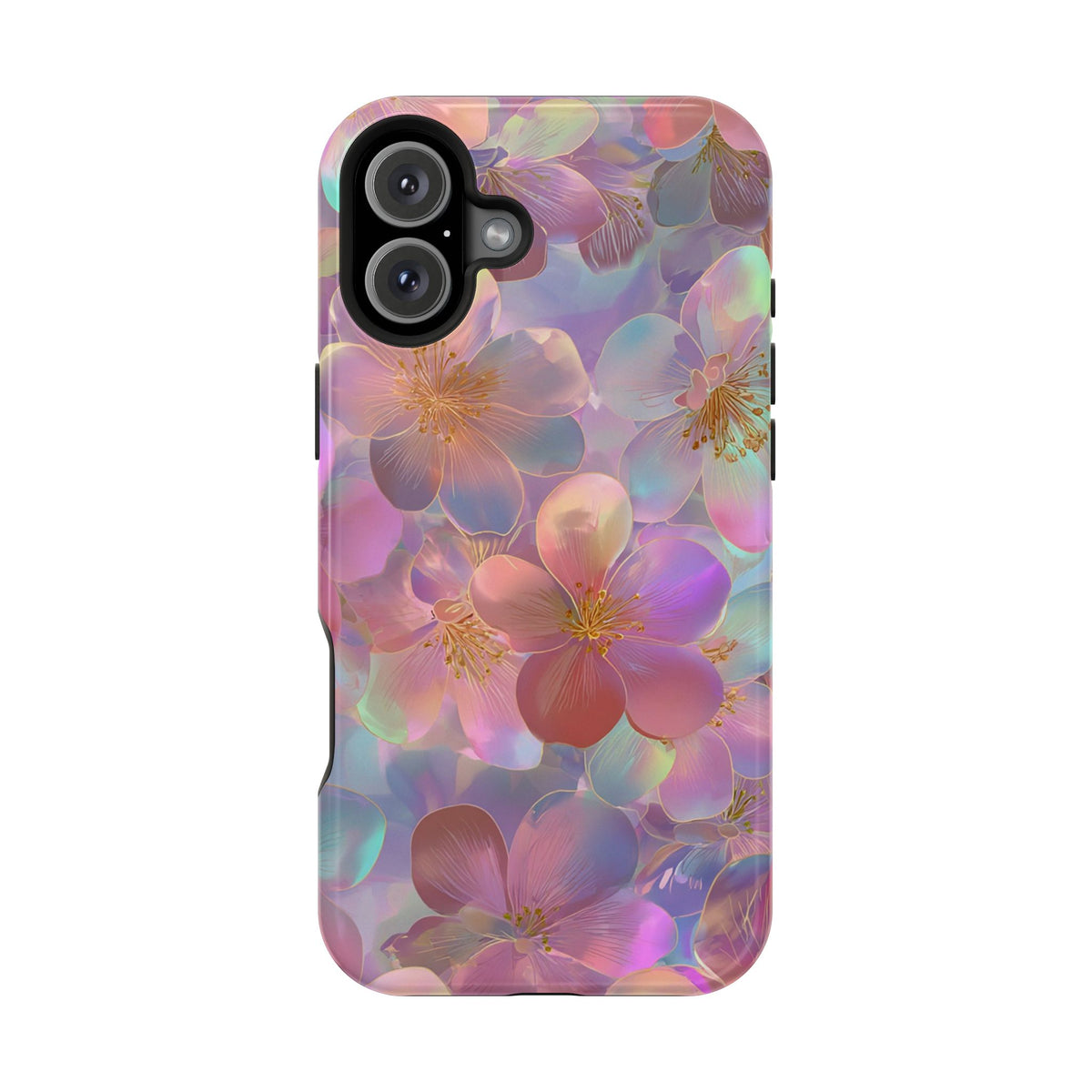 Opal Blossom MagSafe case for iPhone 16 Plus, glossy finish