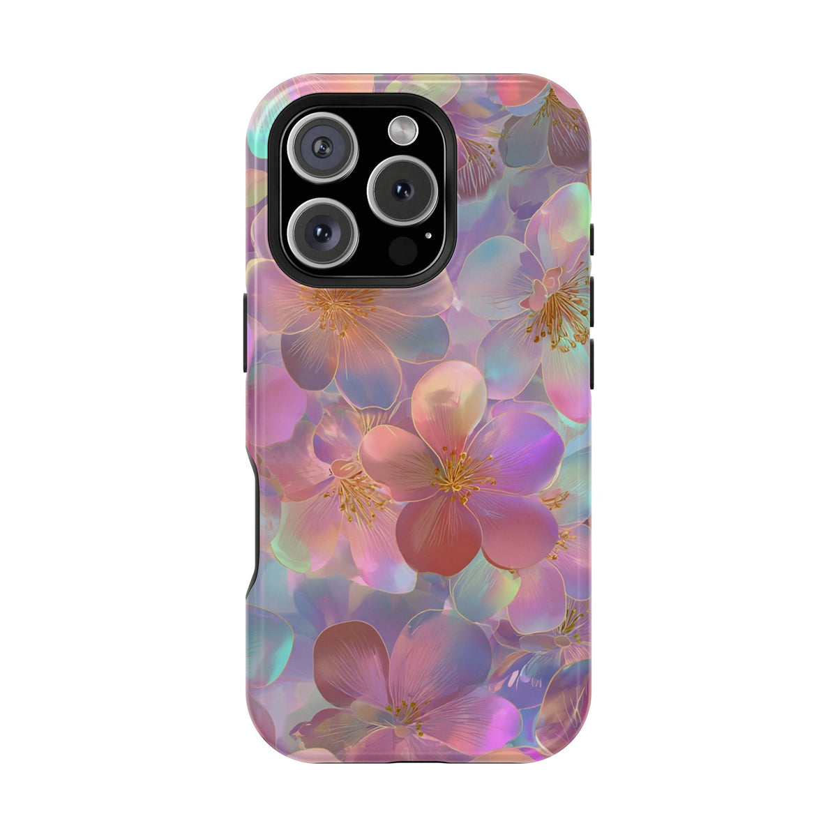 Opal Blossom MagSafe case for iPhone 16 Pro, glossy finish