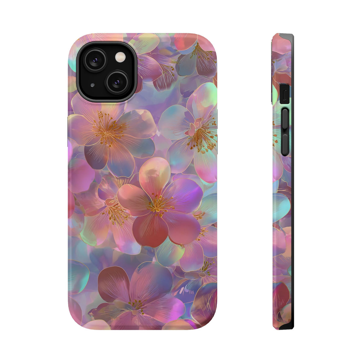Opal Blossom MagSafe case for iPhone 14 Plus, glossy finish